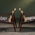 Oversized Lounge Chairs in Chromed Steel, Reupholstered in Black Corduroy Fabric, Italy, 1970s