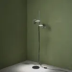 Table Lamp with Chrome Concentric Circles, Italy, 1970s