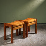 Square Coffee Table in Walnut with Staggered Legs, Italy, 1960s