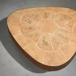 Square Coffee Table in Walnut with Staggered Legs, Italy, 1960s