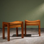 Square Coffee Table in Walnut with Staggered Legs, Italy, 1960s