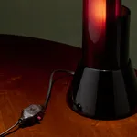 Table Lamp with Chrome Concentric Circles, Italy, 1970s