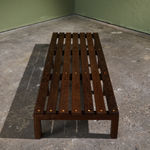 Square Coffee Table in Walnut with Staggered Legs, Italy, 1960s