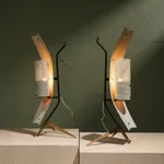 Square Coffee Table in Walnut with Staggered Legs, Italy, 1960s