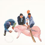 劉小東 LIU Xiaodong, 「豬系列」整套, 2009