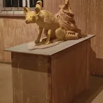 Prabhakar Pachpute, Museum Menageries 44 (The fossil reptile), 2025