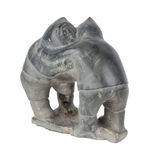 ABRAHAM NASTAPOKA (1900-1981) INUKJUAK (PORT HARRISON), Dog Head Bookends, 1960