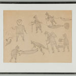 ABRAHAM NASTAPOKA (1900-1981) INUKJUAK (PORT HARRISON), Dog Head Bookends, 1960