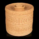 UNIDENTIFIED PUGET SOUND COAST SALISH ARTIST, Open Basket with Diamond and Rim Design, c. 1950s