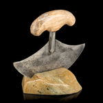 ABRAHAM NASTAPOKA (1900-1981) INUKJUAK (PORT HARRISON), Dog Head Bookends, 1960