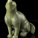 ABRAHAM NASTAPOKA (1900-1981) INUKJUAK (PORT HARRISON), Dog Head Bookends, 1960