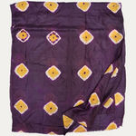 Vintage Uzbek Purple & Yellow Silk Ikat Scarf