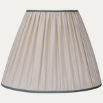 Faille Lugano Ivory Silk Handsewn Lampshade with Contrast Trim