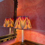 Striking Silk and Cotton Ikat French Drum Lampshade