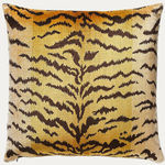 Scalamandre Tigre Ivory Gold and Black Cushion