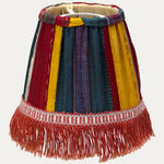 Vintage Tunisian Futa Silk Shawl Lampshade with Original Fringe