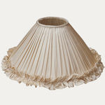 Handsewn Champenoise Silk Lampshade with Ruffled Skirt