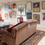 Howard & Sons Burlington 3-Seater Sofa Covered in Pierre Frey Stella Giardino Striped Velvet