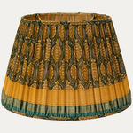 Vintage Green Georgette Silk Sari Lampshade with Silk Lining