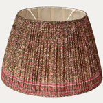 The Prettiest Dark Green and Plum Vintage Sari Handsewn Lampshade