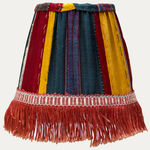 Vintage Tunisian Futa Silk Shawl Lampshade with Original Fringe