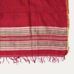 Vintage Red and Green Striped Silk Shawl