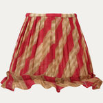 Vintage Leheriya Turban Handsewn Lampshade with Skirt