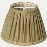 Timeless SFJ Khaki Silk Lampshade with Samuel & Sons Braid Trim