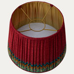 Vintage Dark Red Sari Lampshade Pure Tussah Silk