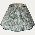 Warner Textile Archive Nathalie Blue Grey Scallop Lampshade for US Lamps