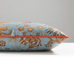 Dragon Tableau Copper Sky Cushion with Boulevard Cord Piping