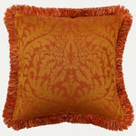 Patrick Gallagher Tessuti Olimpia Campari Cushion with Loop Fringe