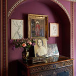 Madeleine Castaing Rayure Broderie Violet Cushion