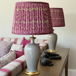 Christopher Spitzmiller Amy Lamp, Grey, 23k Gold Water Gilt Base, Brass Double Socket Cluster