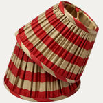 Red and Gold Striped Silk Cotton Ikat Lampshade