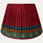 Vintage Dark Red Sari Lampshade Pure Tussah Silk
