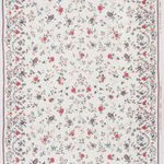 Indira Red Blue On Fine Oyster Linen