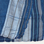 Uzbek Prussian Blue Striped Silk Shawl