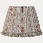 Namay Samay Suri Peach Handsewn Lampshade with Mother of Pearl Trim