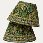 Decors Barbares Dans la Foret Green Lampshade with Silk Lining
