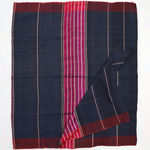 Vintage Turkish Blue/Purple Striped Silk Shawl