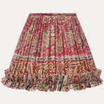 Hand Stitched Vintage Indian Hand Block Printed Lampshade with Frilled Skirt