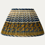 Vintage Blue and Mustard Cotton Sari Empire Lampshade