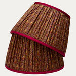 Floral and Paisley Vintage Pure Silk Sari Lampshade with Silk Lining