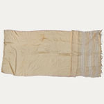Vintage Pale Golden Striped Silk Shawl
