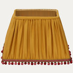 SFJ Gold Silk Rectangular Handsewn Empire Lampshade with Houles Beaded Trim