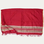 Vintage Red and Green Striped Silk Shawl