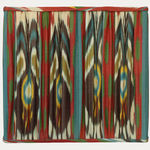 Robert Kime Peacock Blue Ikat Half Shield Wall Light Lampshade