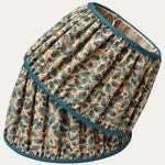 Bennison English Oakleaf Bright Blue on Beige Gathered Lampshade