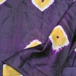 Vintage Uzbek Purple & Yellow Silk Ikat Scarf